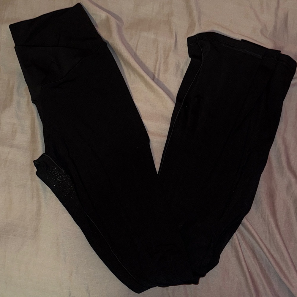 Aerie Crossover Black Flare Leggings